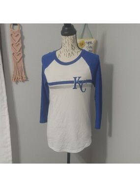 Rare! Royals VS Pink Blue and White Raglan Shirt S Sequin "KC" Take Me To The K